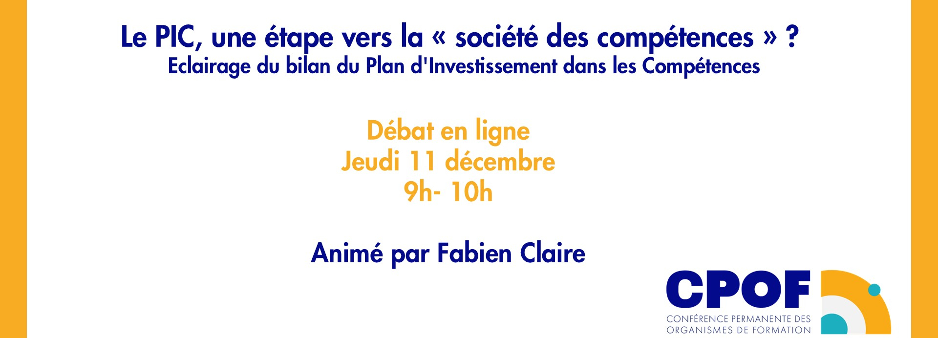 Illustration de l'article : Retrouvez le replay du premier débat en ligne de la CPOF !